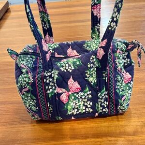 Vera Bradley Vintage Lily of the Valley Duffle Purse, Breast Cancer Awareness